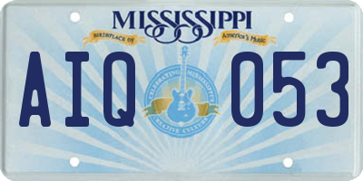 MS license plate AIQ053