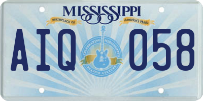 MS license plate AIQ058