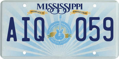 MS license plate AIQ059