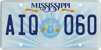 MS license plate AIQ060