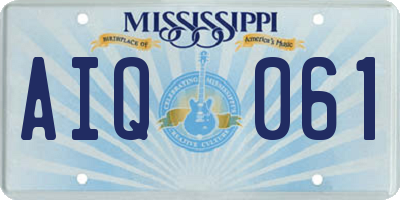 MS license plate AIQ061