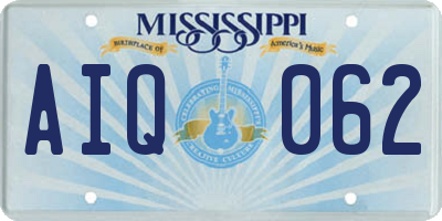 MS license plate AIQ062