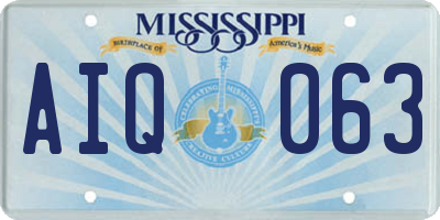 MS license plate AIQ063