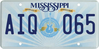 MS license plate AIQ065