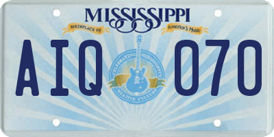 MS license plate AIQ070