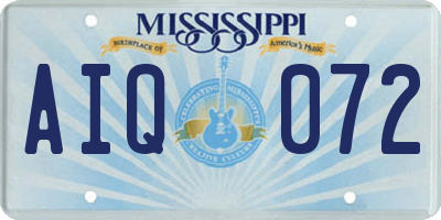 MS license plate AIQ072