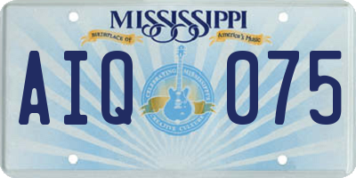 MS license plate AIQ075