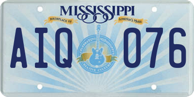 MS license plate AIQ076