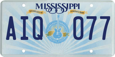 MS license plate AIQ077