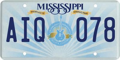 MS license plate AIQ078