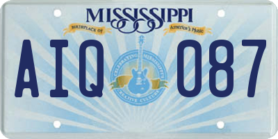 MS license plate AIQ087