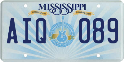 MS license plate AIQ089