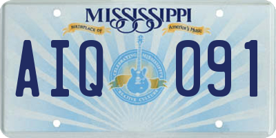 MS license plate AIQ091