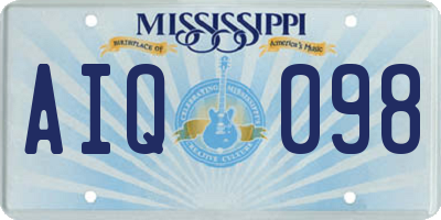 MS license plate AIQ098