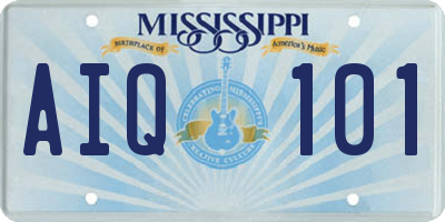 MS license plate AIQ101