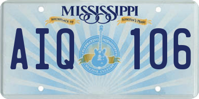 MS license plate AIQ106