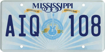 MS license plate AIQ108