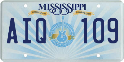 MS license plate AIQ109