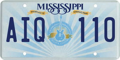 MS license plate AIQ110