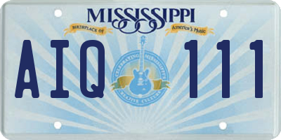 MS license plate AIQ111