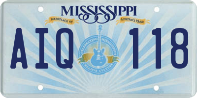 MS license plate AIQ118