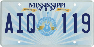 MS license plate AIQ119