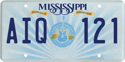 MS license plate AIQ121