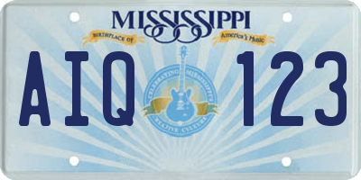 MS license plate AIQ123