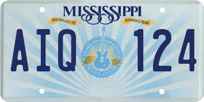 MS license plate AIQ124
