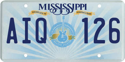 MS license plate AIQ126