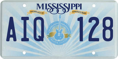MS license plate AIQ128