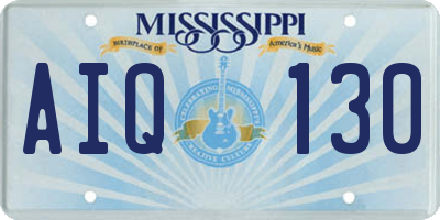 MS license plate AIQ130