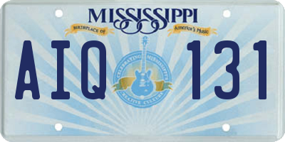 MS license plate AIQ131