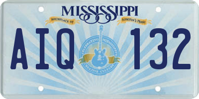 MS license plate AIQ132