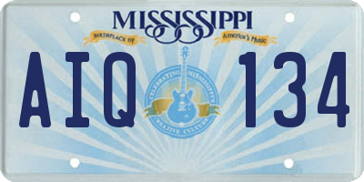 MS license plate AIQ134