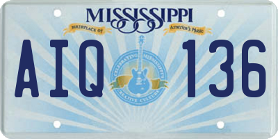 MS license plate AIQ136