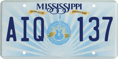 MS license plate AIQ137