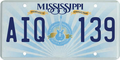 MS license plate AIQ139