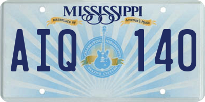 MS license plate AIQ140