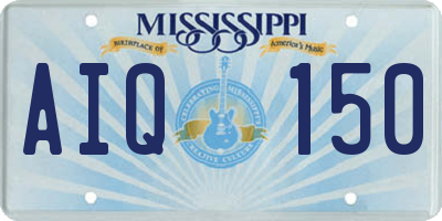 MS license plate AIQ150