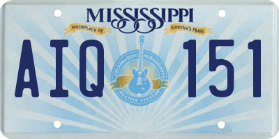 MS license plate AIQ151
