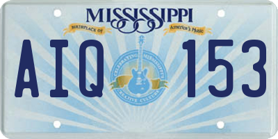 MS license plate AIQ153