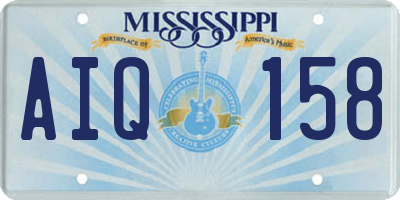 MS license plate AIQ158