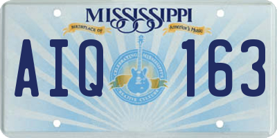 MS license plate AIQ163