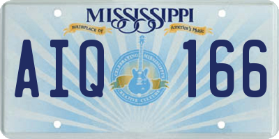 MS license plate AIQ166