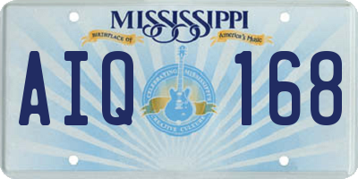 MS license plate AIQ168