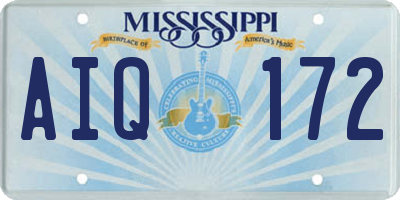 MS license plate AIQ172