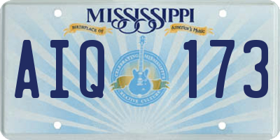 MS license plate AIQ173