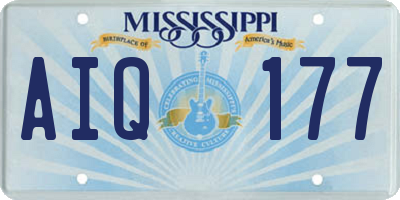 MS license plate AIQ177