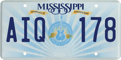 MS license plate AIQ178